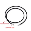 Lederkette 45 bis 60 cm mit Verschluss – Farbe C-Black