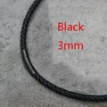 Lederkette geflochten 2 bis 4 mm mit Stahlverschluss – Farbe Black3mm