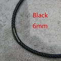 Lederkette geflochten 2 bis 4 mm mit Stahlverschluss – Farbe Black6mm