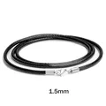 Lederkordel rund 1 bis 3 mm für Schmuckherstellung – Farbe Black 1.5mm