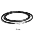 Lederkordel rund 1 bis 3 mm für Schmuckherstellung – Farbe Black 2mm