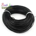 Lederkordel rund 1 bis 3 mm in 5 m Längen – Color Schwarz