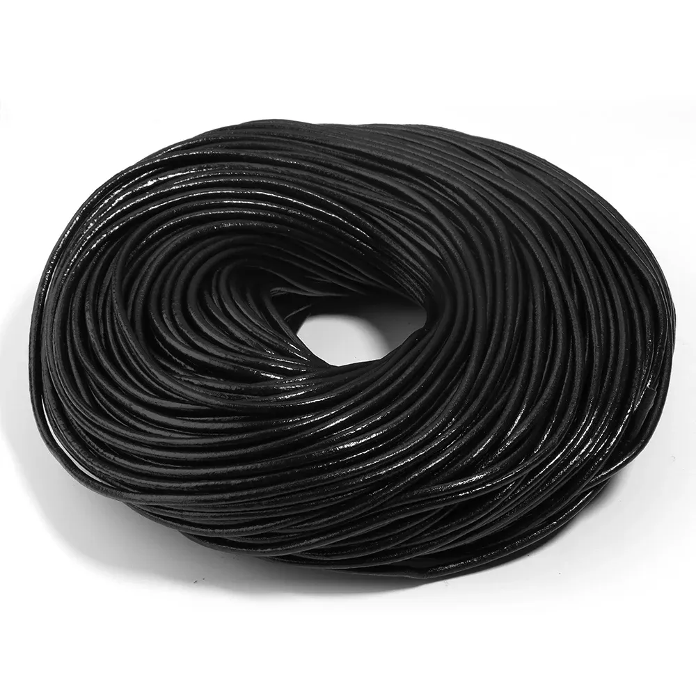Lederkordel rund 1 bis 4 mm in 3 Farben