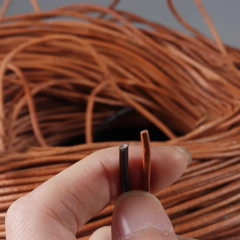 Lederkordel rund 1 bis 4 mm in 3 Farben