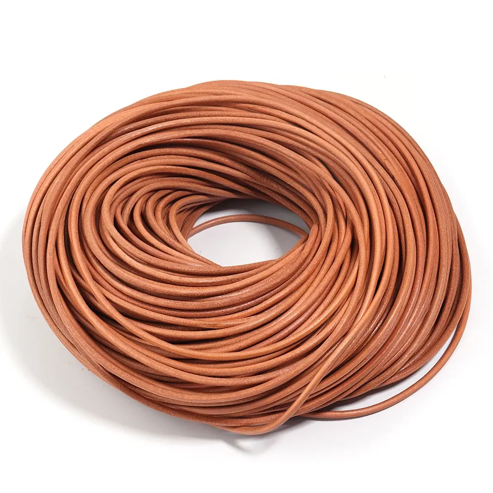 Lederkordel rund 1 bis 4 mm in 3 Farben