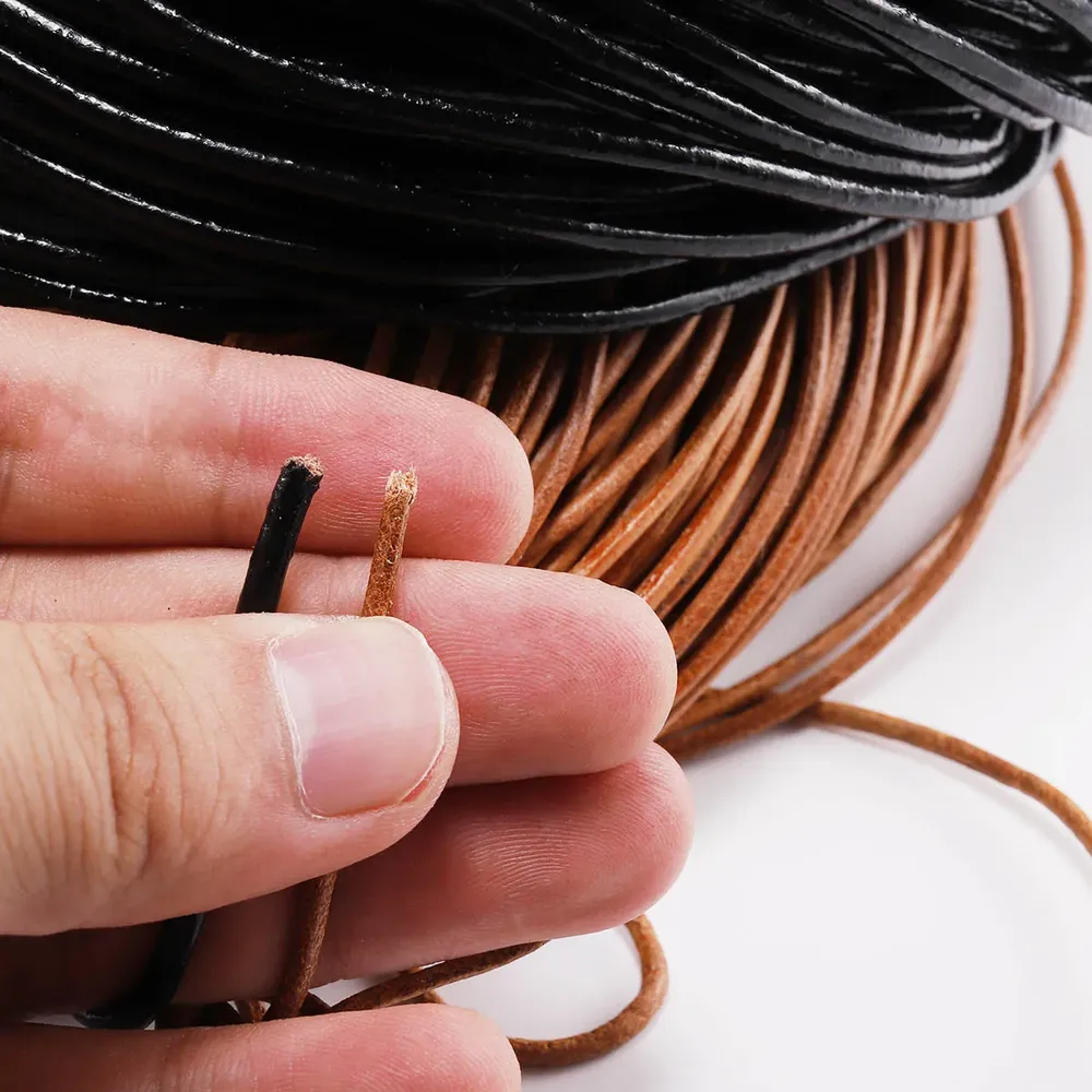 Lederkordel rund 1 bis 6 mm in 2 oder 5 m Längen