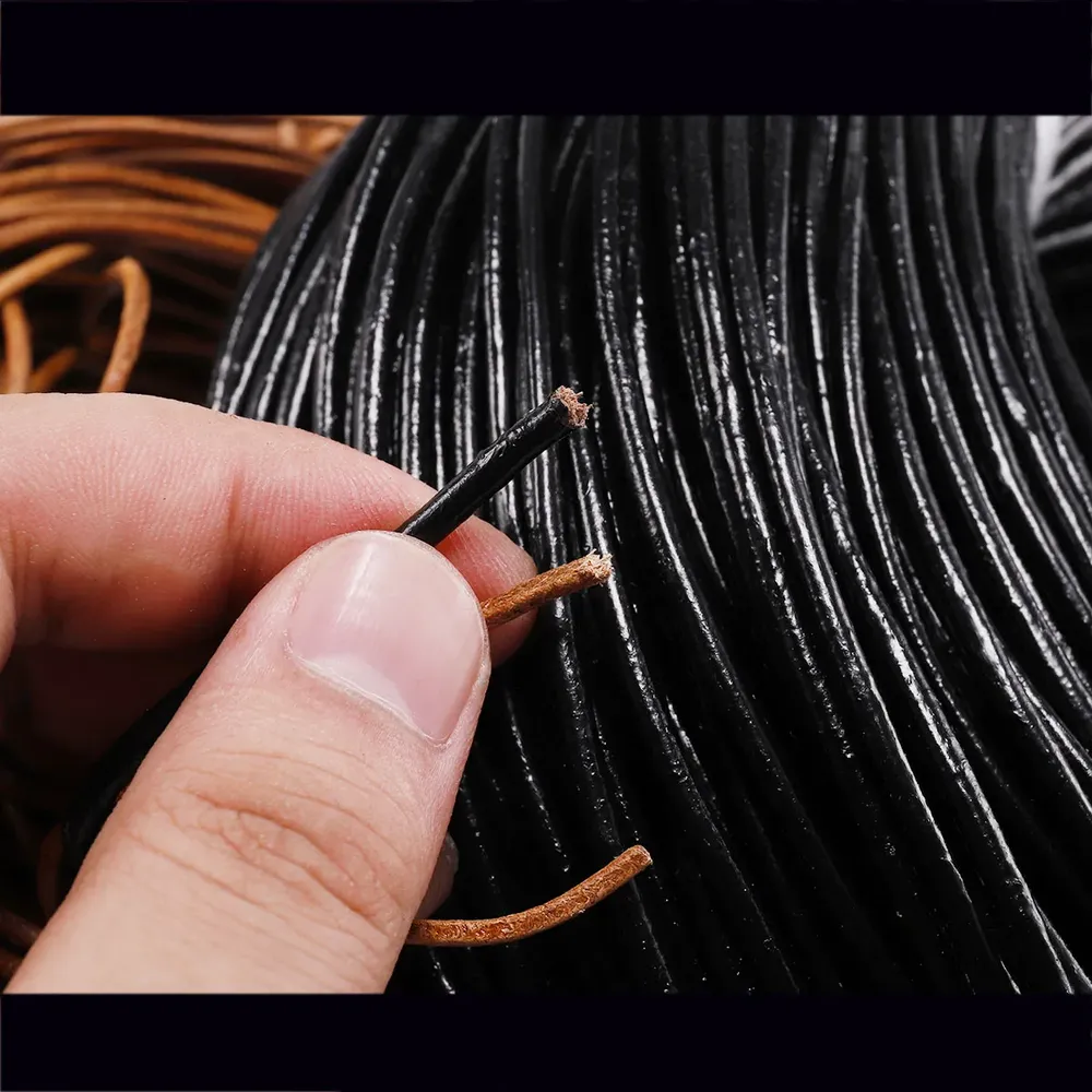 Lederkordel rund 1 bis 6 mm in 2 oder 5 m Längen