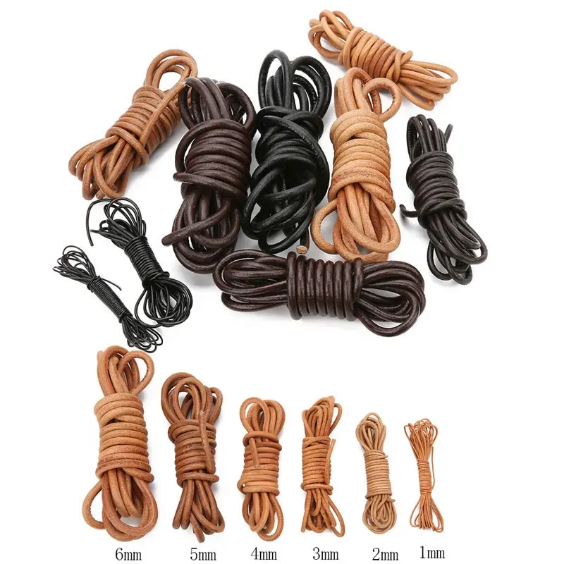 Lederkordel rund 1 bis 8 mm für Schmuck
