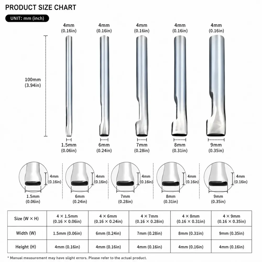 Lederlocher-Set oval 1,5 bis 9 mm robust