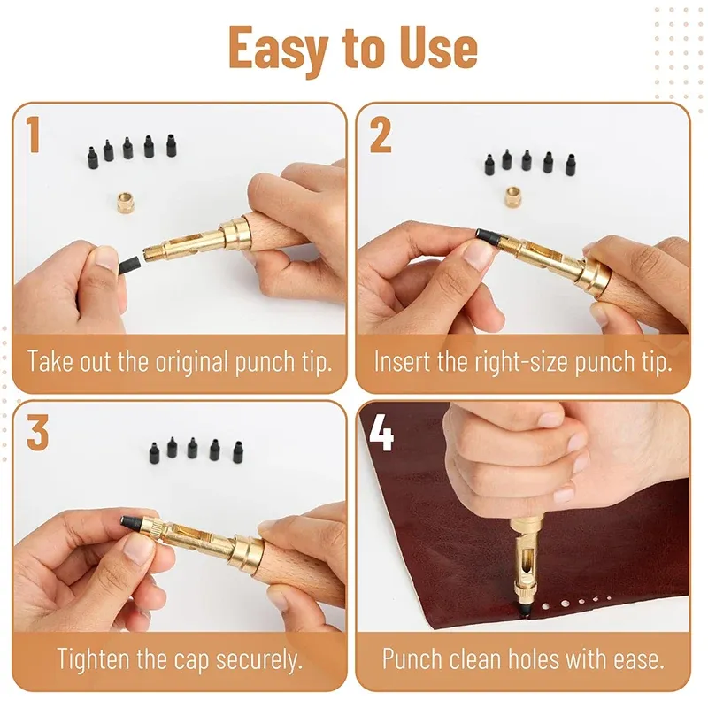 Lederlochstanzer 1,5 bis 4 mm für Gürtel und Armbänder