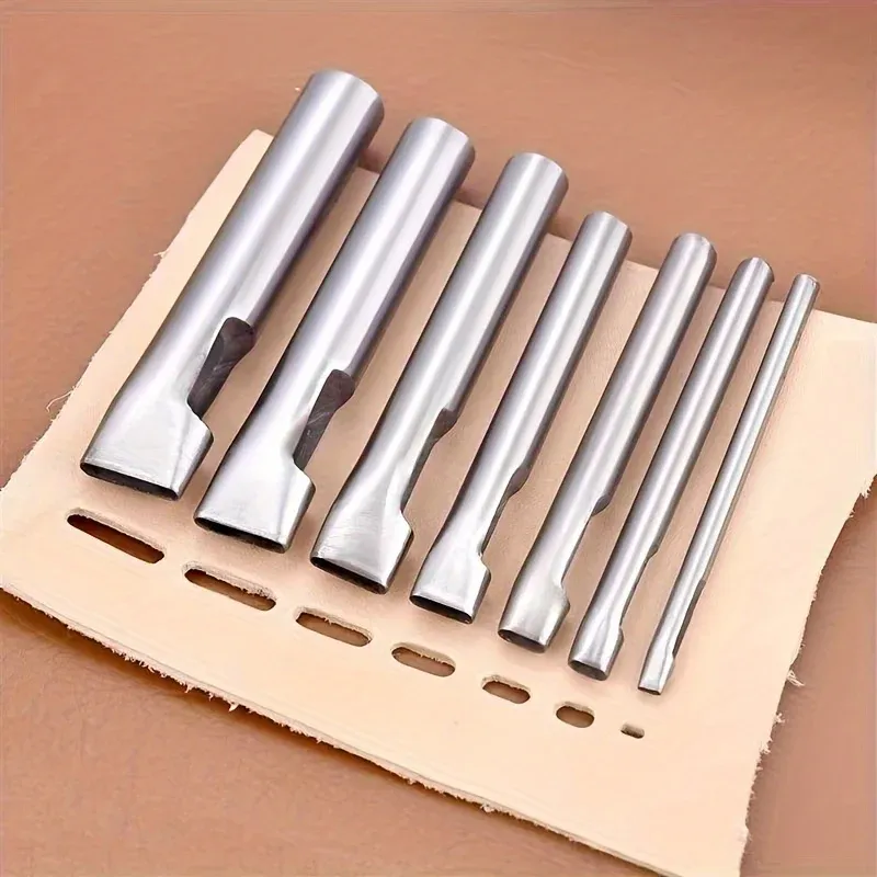 Lederlochstanzer Set oval Stahl Hohllochstanzer für Ledergürtel