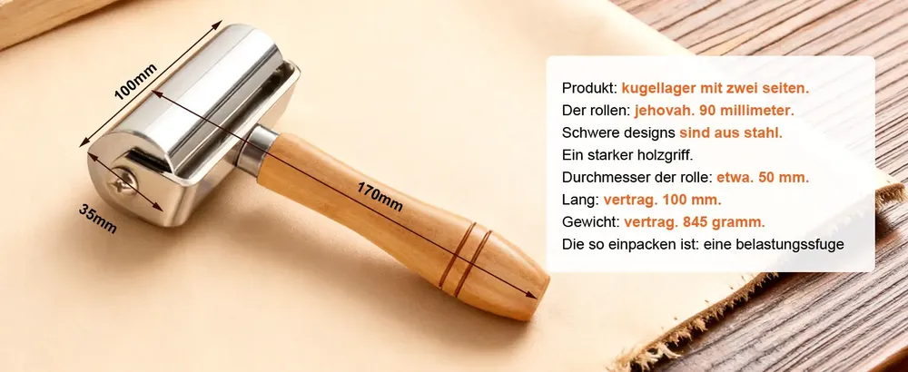 Lederroller 100mm zum Kantenkleben und Glätten