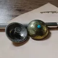 Lederschnalle Dekoration 2 Stück für Lederhandwerk Arabesken Türkis 25 mm – 3