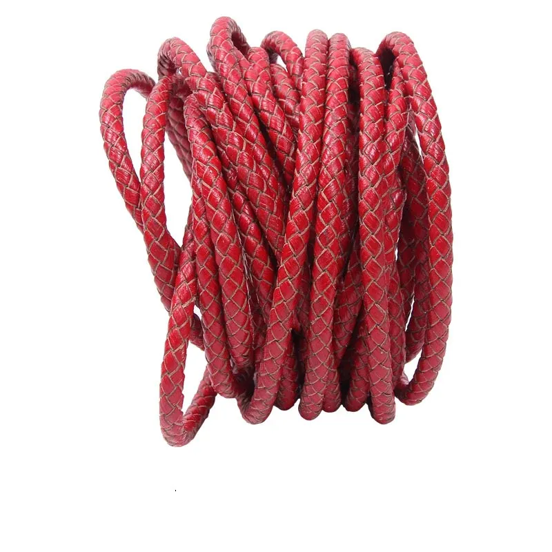 Lederschnur geflochten 3 bis 6 mm 1 Meter für DIY Armband