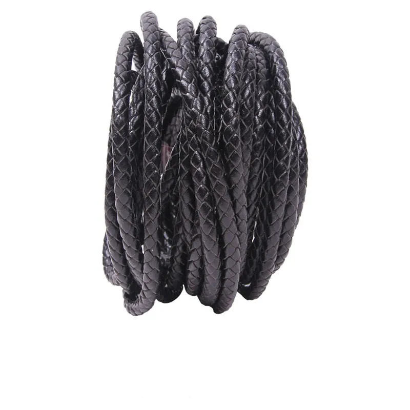 Lederschnur geflochten 3 bis 6 mm 1 Meter für DIY Armband
