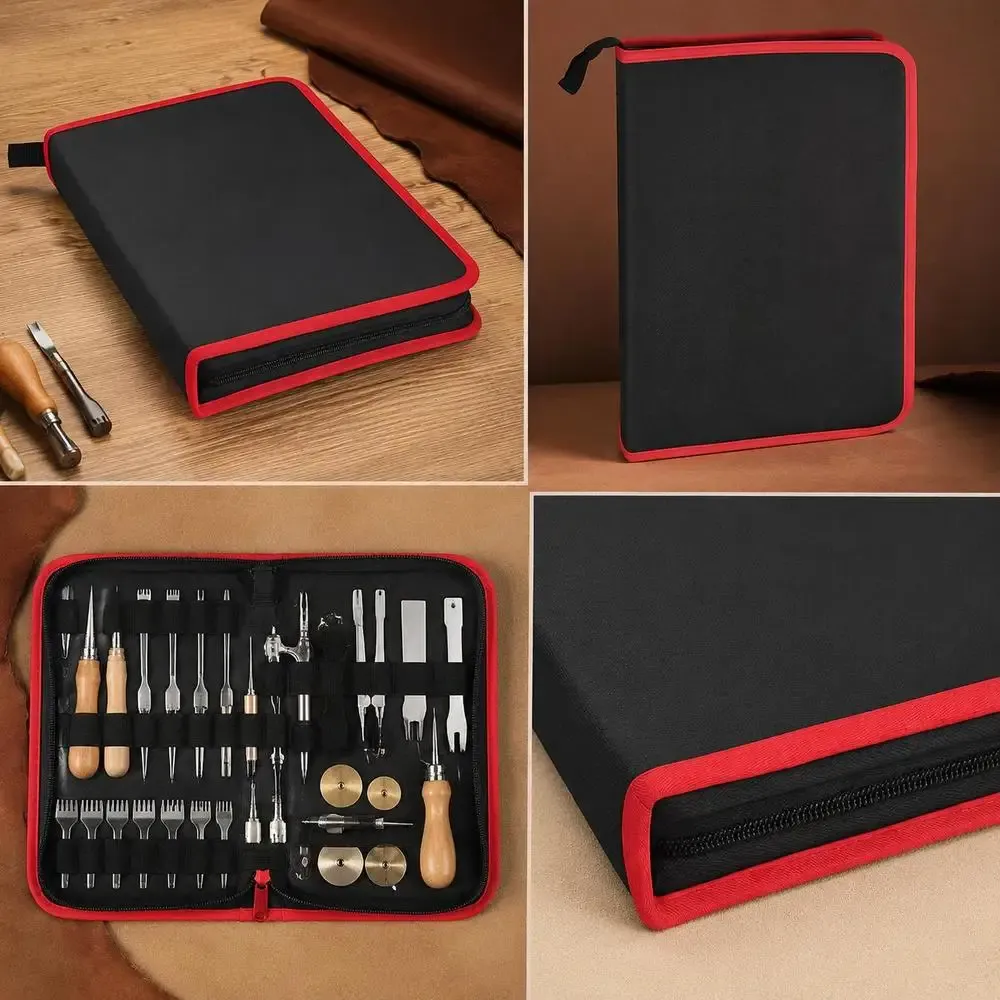 Lederwerkzeug 61 Teile mit Aufbewahrungstasche