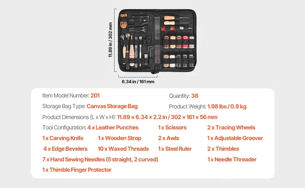 Lederwerkzeug Set 38 bis 92 Teile