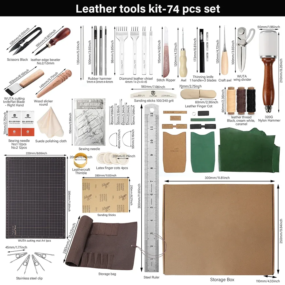 Lederwerkzeug Set 63 bis 74 Teile