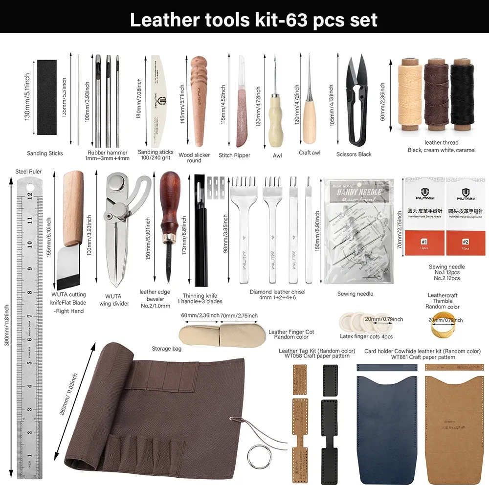 Lederwerkzeug Set 63 bis 74 Teile