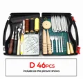 Lederwerkzeug Set Hand Nähen Stanzen Schnitzen – Farbe D set A5 T5