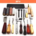 Lederwerkzeug Set Saddle Groover Stitching Schlag – Farbe SET A