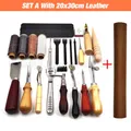 Lederwerkzeug Set Saddle Groover Stitching Schlag – Farbe SET A With Leather