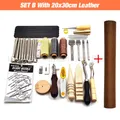 Lederwerkzeug Set Saddle Groover Stitching Schlag – Farbe SET B With Leather
