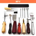Lederwerkzeug Set Saddle Groover Stitching Schlag – Farbe SET C