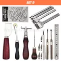 Lederwerkzeug Set Saddle Groover Stitching Schlag – Farbe SET D
