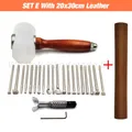 Lederwerkzeug Set Saddle Groover Stitching Schlag – Farbe SET E With Leather
