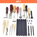Lederwerkzeug Set Saddle Groover Stitching Schlag – Farbe SET F
