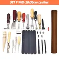 Lederwerkzeug Set Saddle Groover Stitching Schlag – Farbe SET F With Leather