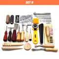 Lederwerkzeug Set Saddle Groover Stitching Schlag – Farbe SET H