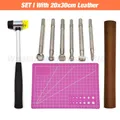 Lederwerkzeug Set Saddle Groover Stitching Schlag – Farbe SET I With Leather