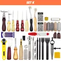 Lederwerkzeug Set Saddle Groover Stitching Schlag – Farbe SET K