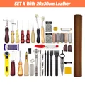 Lederwerkzeug Set Saddle Groover Stitching Schlag – Farbe SET K With Leather