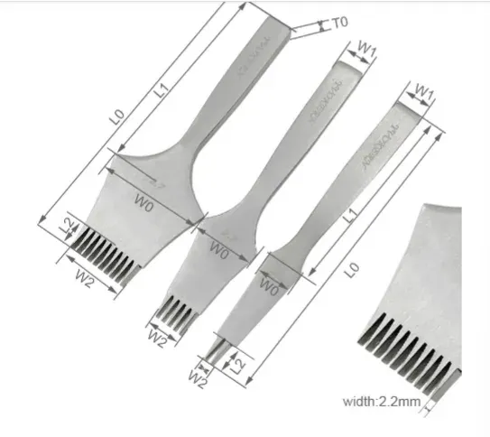 Locher Eckmeißel 2,7 bis 3,85 mm für Lederhandwerk