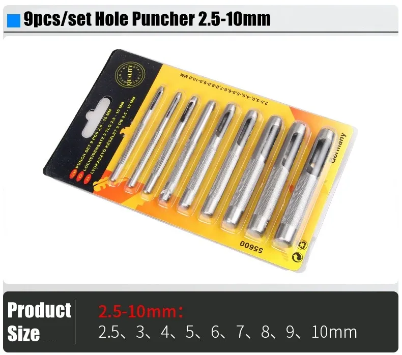 Locher Hohl Punch 4 bis 12 mm für Kleidung und Gürtel