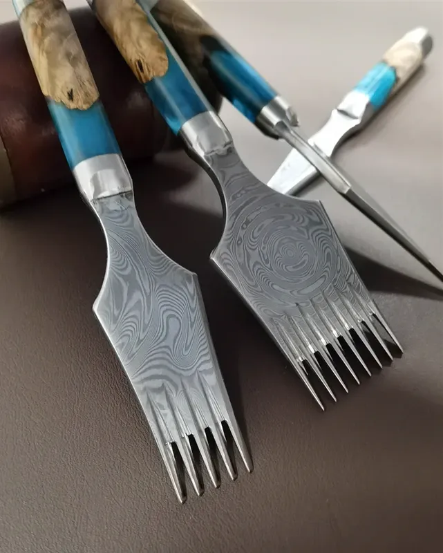 Locher Leder französischer Stil 2,7 bis 3 mm Damaststahl