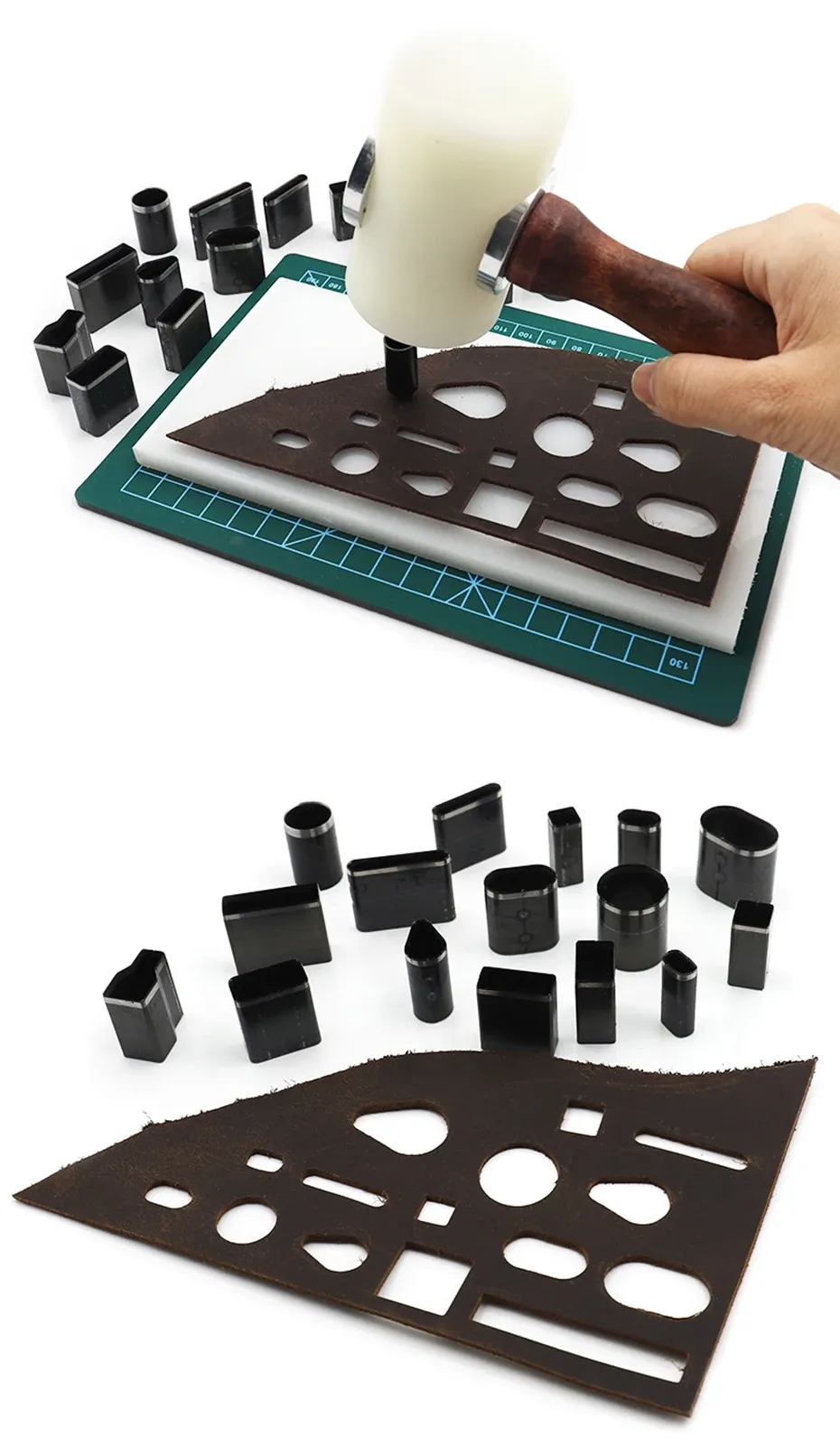 Locher Set geformt 24 bis 52 Teile für Lederhandwerk