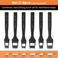 Locher Set länglich 2 bis 7 Teile für Lederhandwerk – Farbe Set C- 6 pcs
