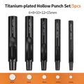 Locher Titan rund 1 bis 5 mm für Lederhandwerk – Farbe Set E (Large 5 Pcs)