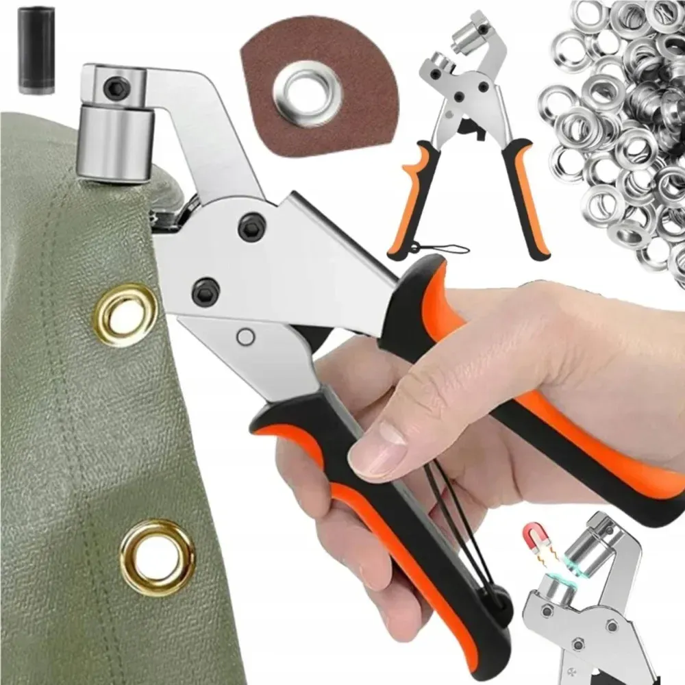 Lochzange mit 500 Ösen 10 mm für Planen und Leder