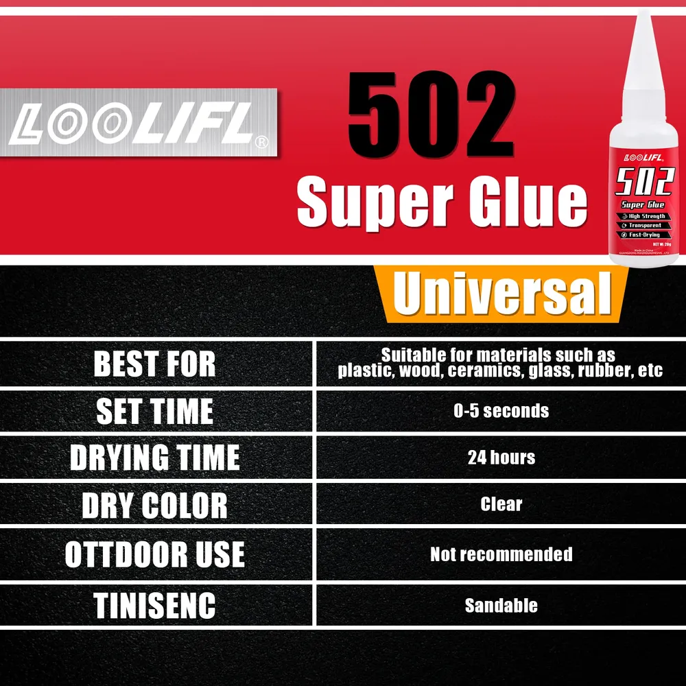 LOOLIFL 502 Superkleber 20 g stark haftend für Leder und Holz