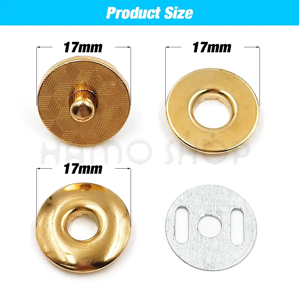 Magnetische Snap Knöpfe 17 mm für Geldbörse Tasche Notebook Lederhandwerk