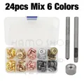 Magnetische Snap Knöpfe 17 mm für Geldbörse Tasche Notebook Lederhandwerk – Farbe 24pcs Mix 6 Colors