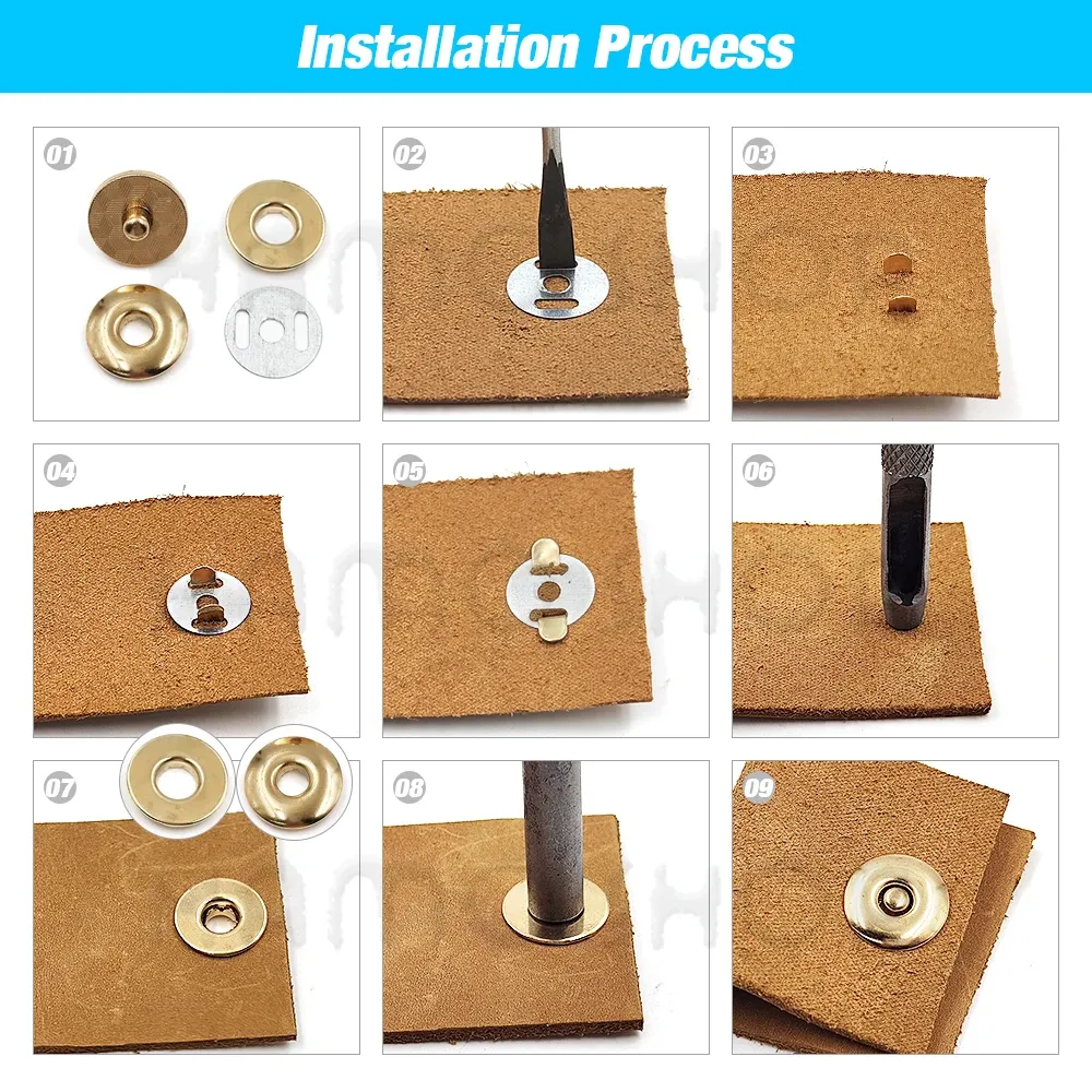 Magnetische Snap Knöpfe 17 mm für Geldbörse Tasche Notebook Lederhandwerk