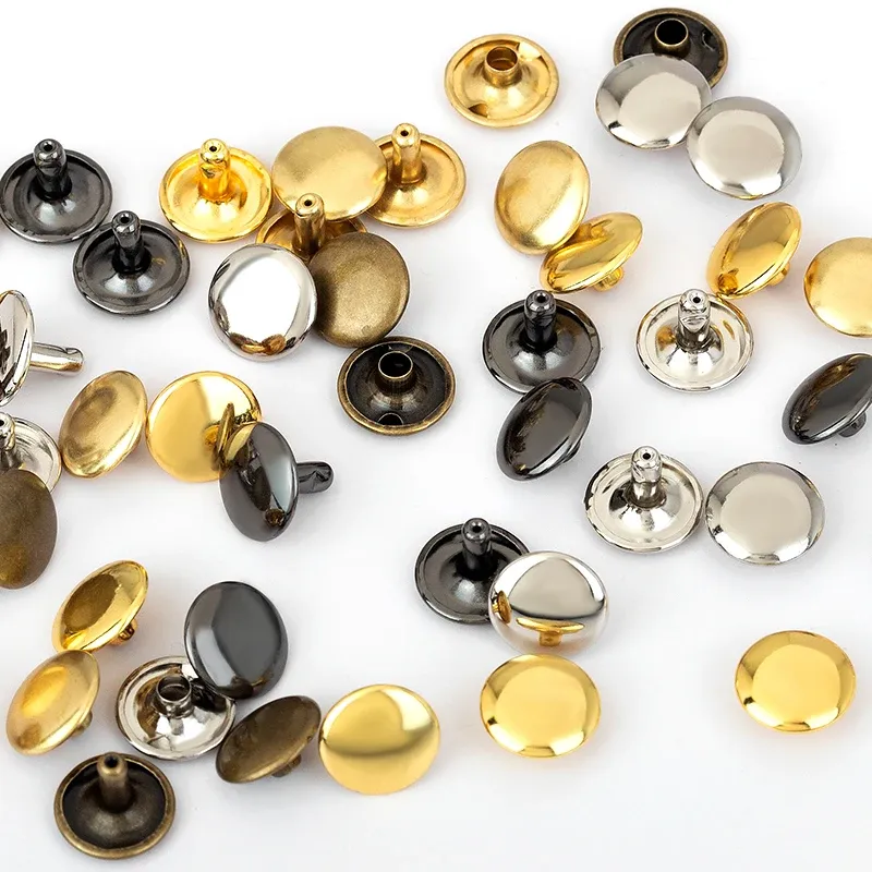 Massiv Messing Leder Nieten Doppelwandig 3 bis 8 mm für Kleidung Taschen