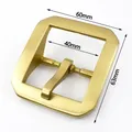 Messing Gürtelschnalle Einzel Doppel Pin Edelstahl Herren – Farbe Antikes Messing (C)