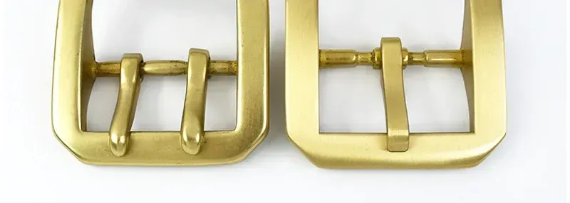 Messing Gürtelschnalle Einzel Doppel Pin Edelstahl Herren